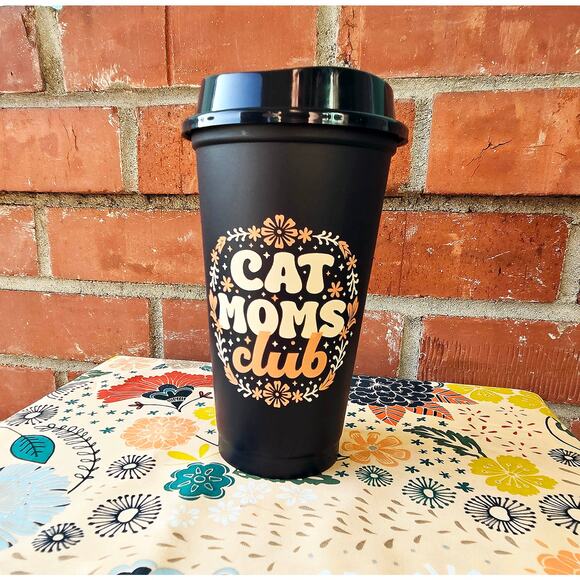 Cat Mom's Club Travel Cup Tumbler CatLadyBox - Picture 1 of 4